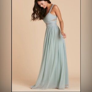 Birdy Grey Green One Shoulder Maxi Dress for Weddings